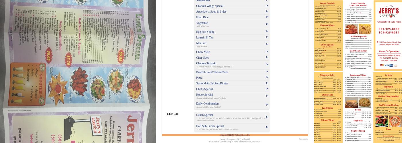 Jerry's Carryout Menu