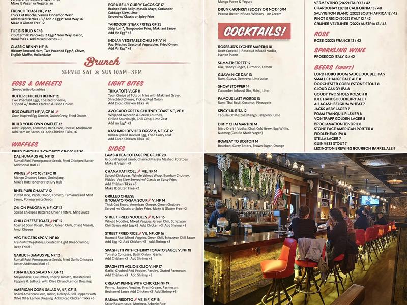 Rosebud Bar & Kitchen Menu