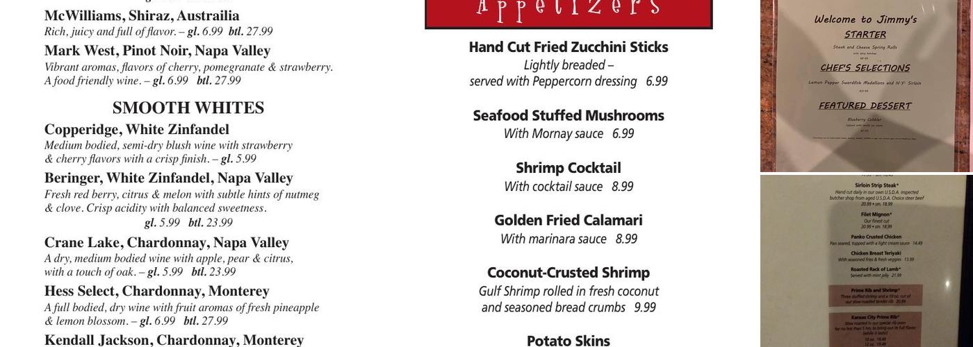 Jimmy's Steer House Menu