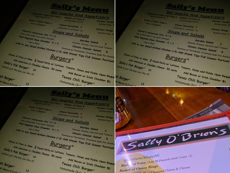 Sally O'Brien's Menu