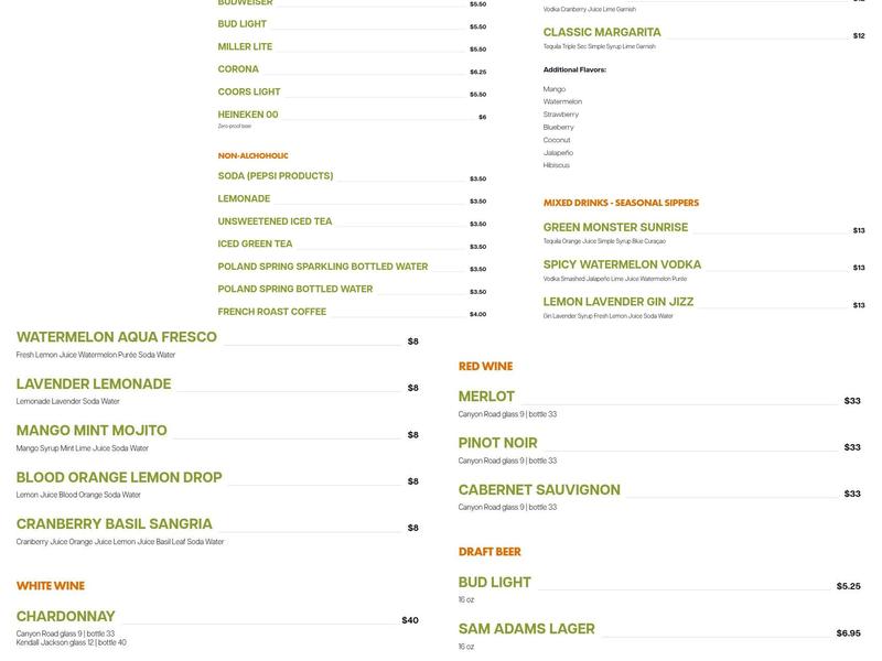 Longwood Grille & Bar Menu