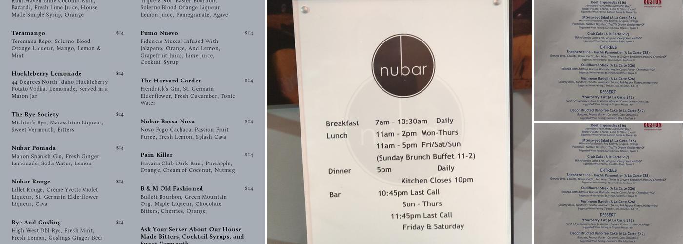 Nubar Menu