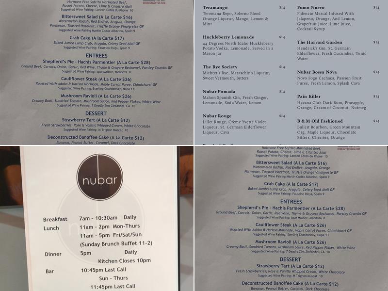 Nubar Menu