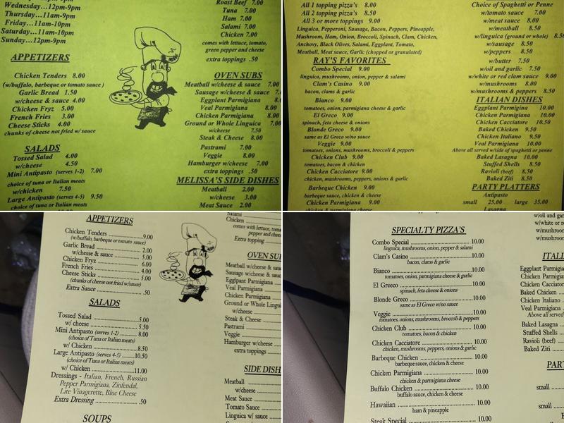 Ray's Pizza Menu