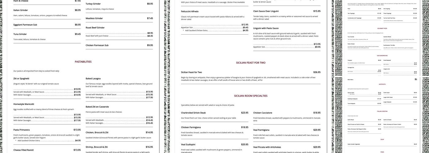 Riccardi's Restaurant Menu