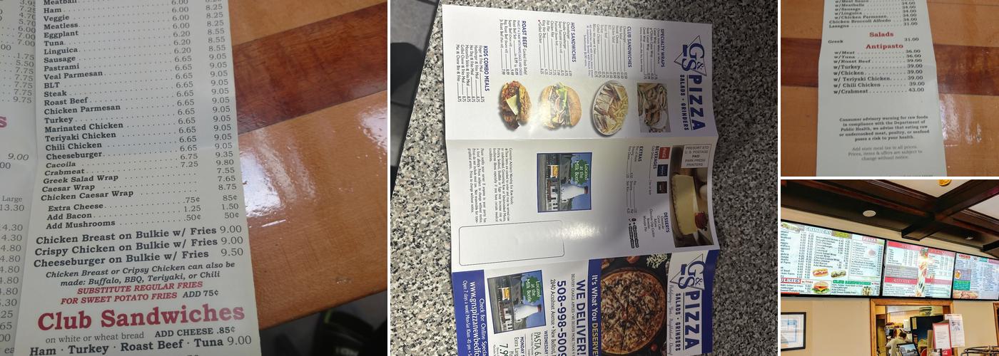 G&S Pizza Menu