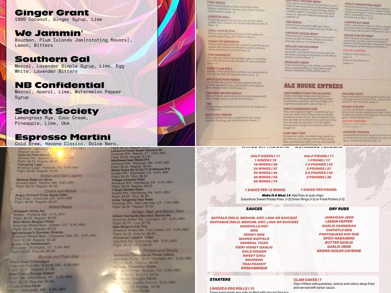 Rose Alley Ale House Menu