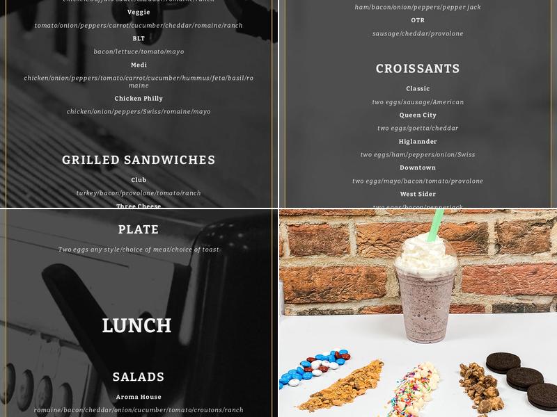 Aroma's Java Cafe Menu