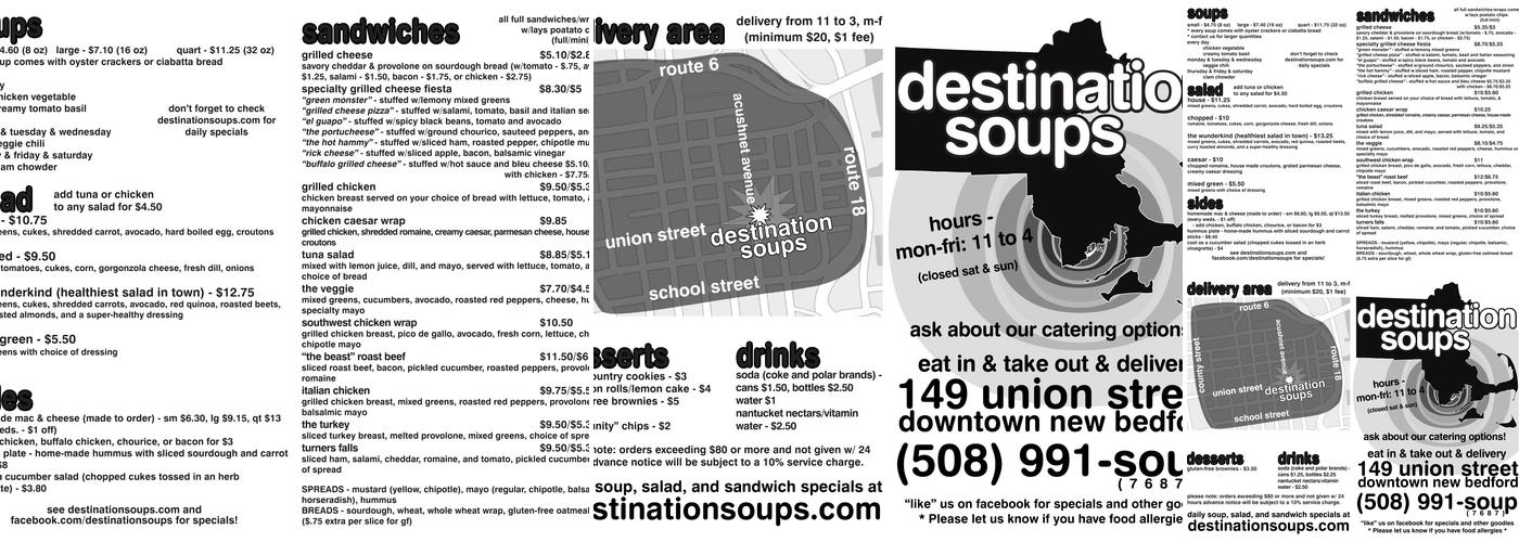 Destination Soups Inc Menu