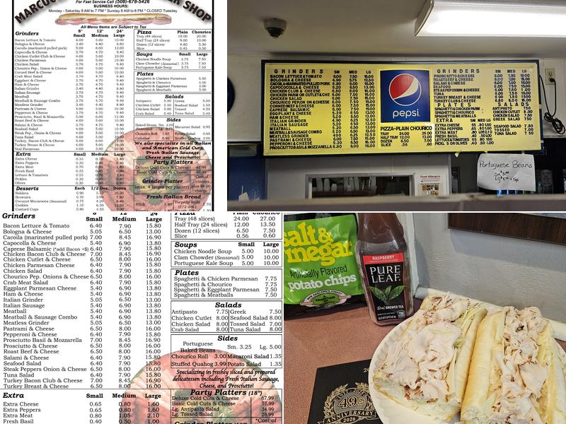 Marcucci's Bakery Menu