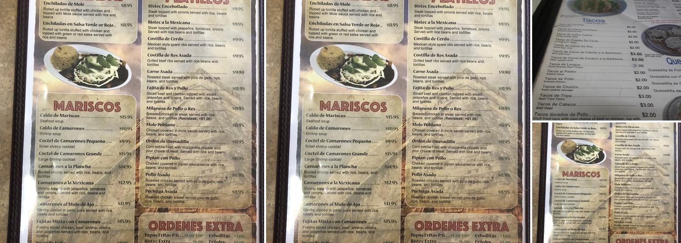 El Taco Azteca Menu