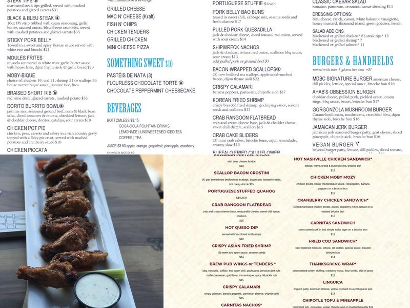 Moby Dick Brewing Co. Menu