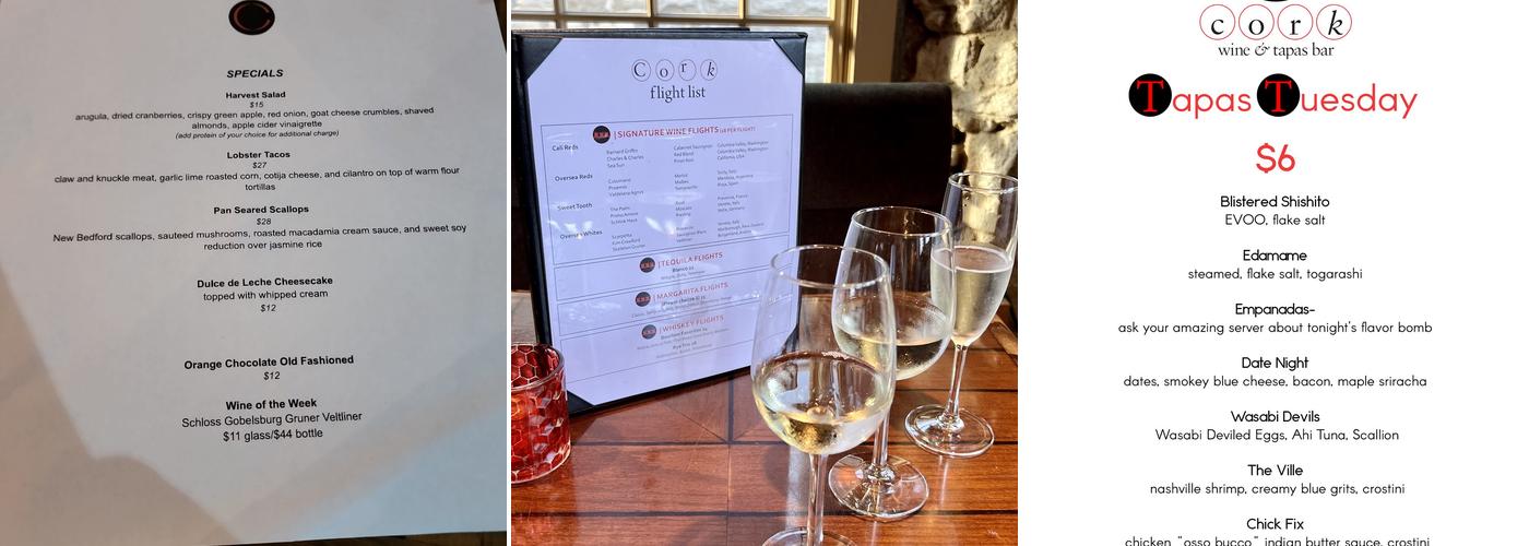 Cork Wine and Tapas Menu