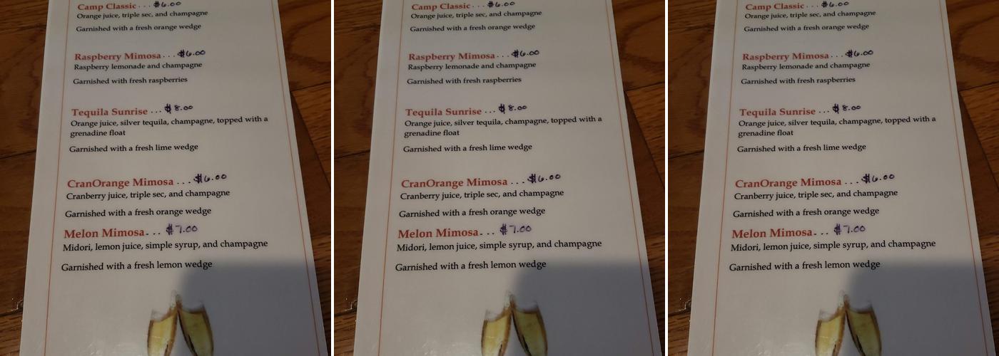 Campino Café Menu