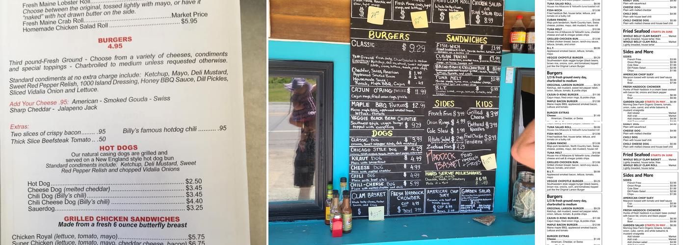 Larson's Lunch Box Menu