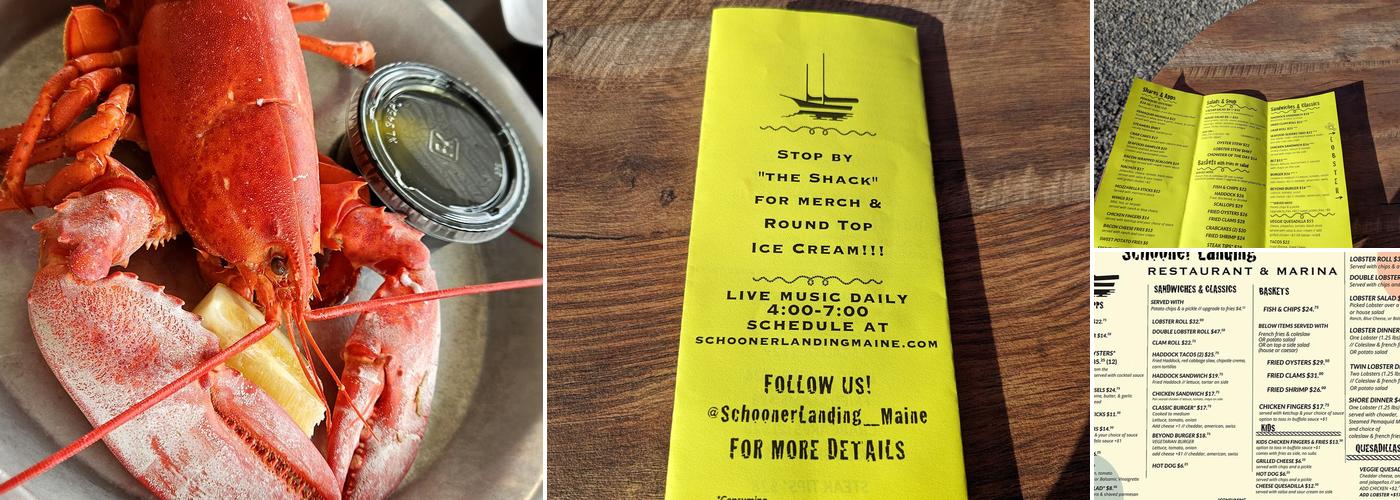 Schooner Landing Menu
