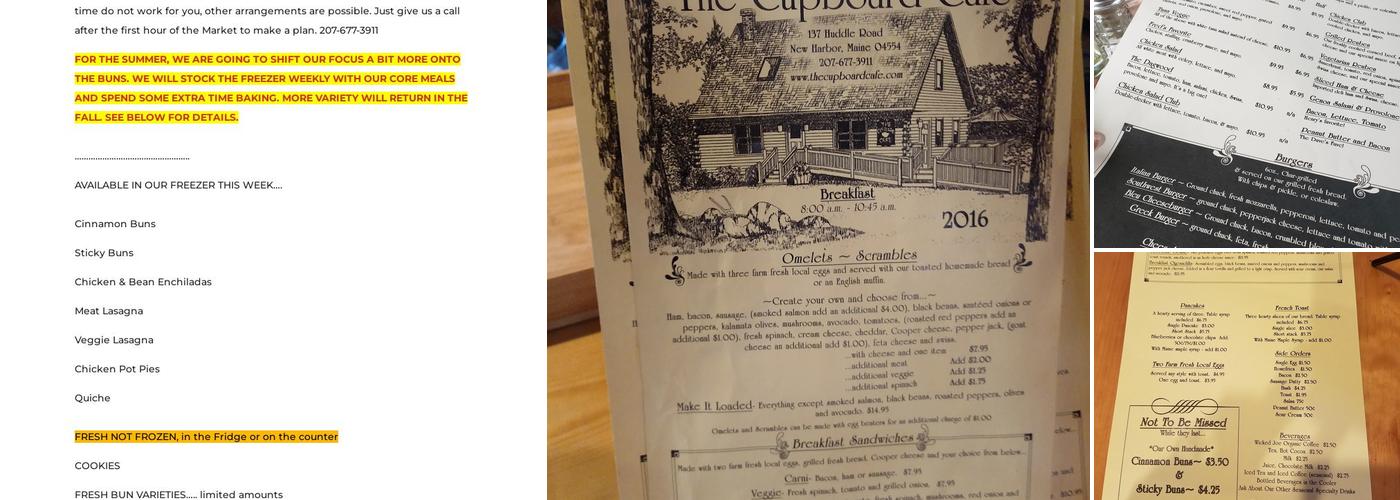 Starboard Cafe Menu