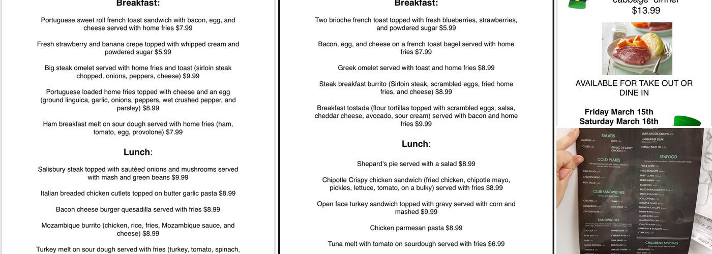 Willow Tree Restaurant Menu