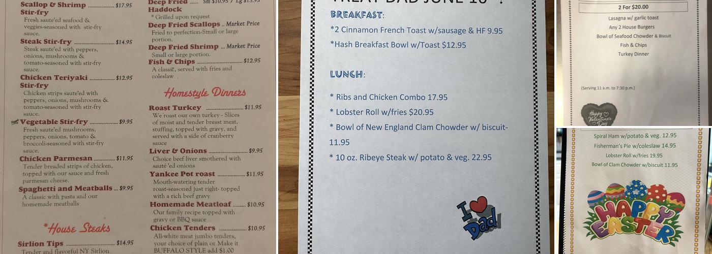 Rockport Diner Menu