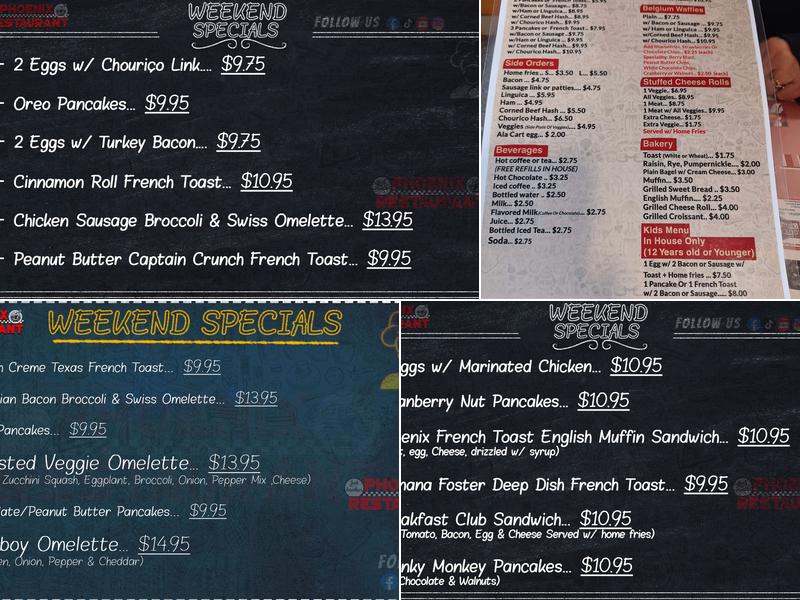 Just Another Phoenix Restaurant Menu