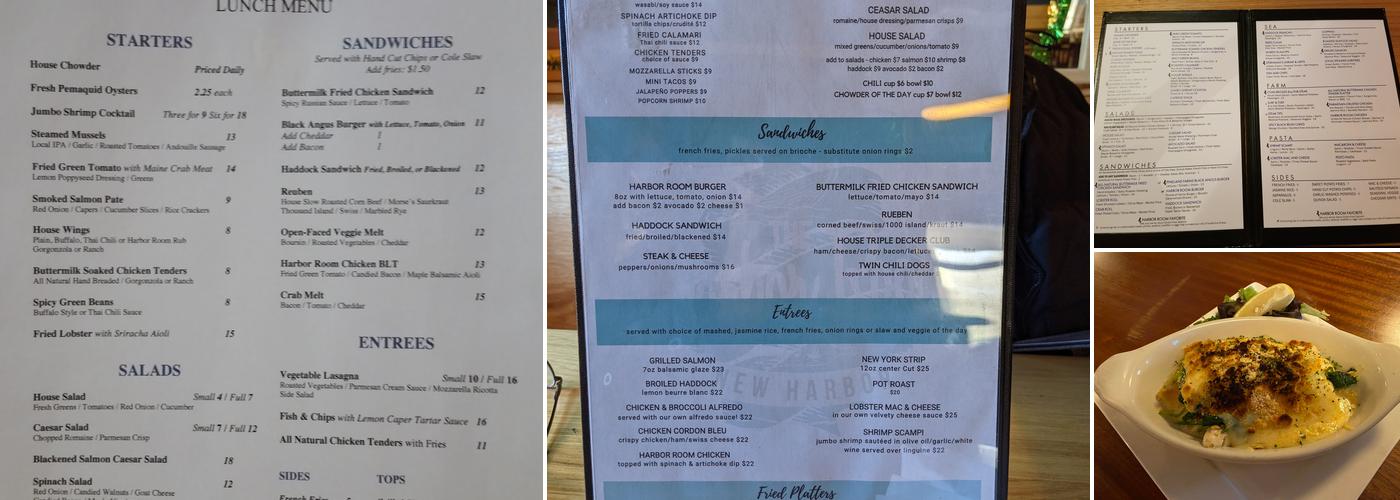 The Harbor Room Restaurant Menu