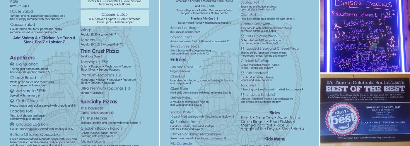 Bayside Lounge Menu