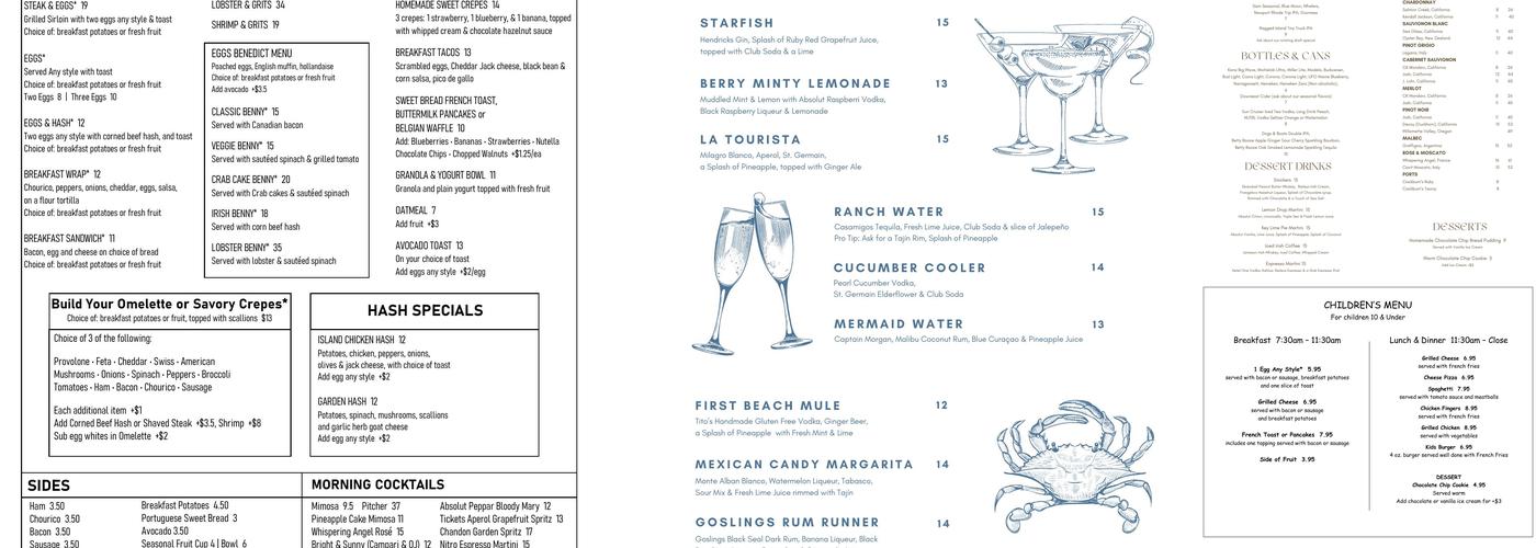 Tickets Bar & Grille Menu