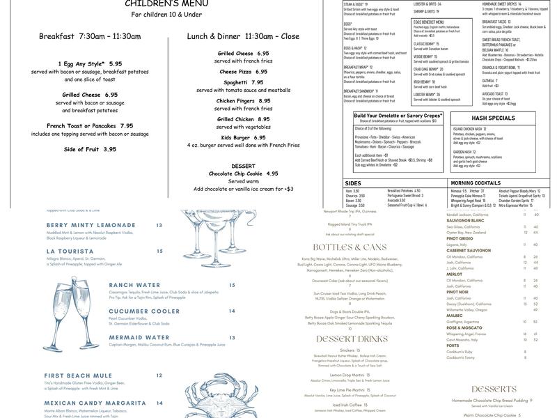 Tickets Bar & Grille Menu