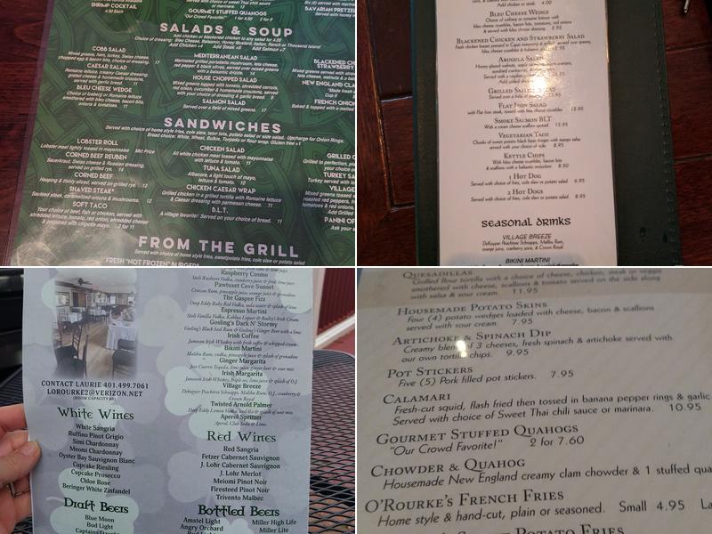 O'Rourkes Bar & Grill Menu