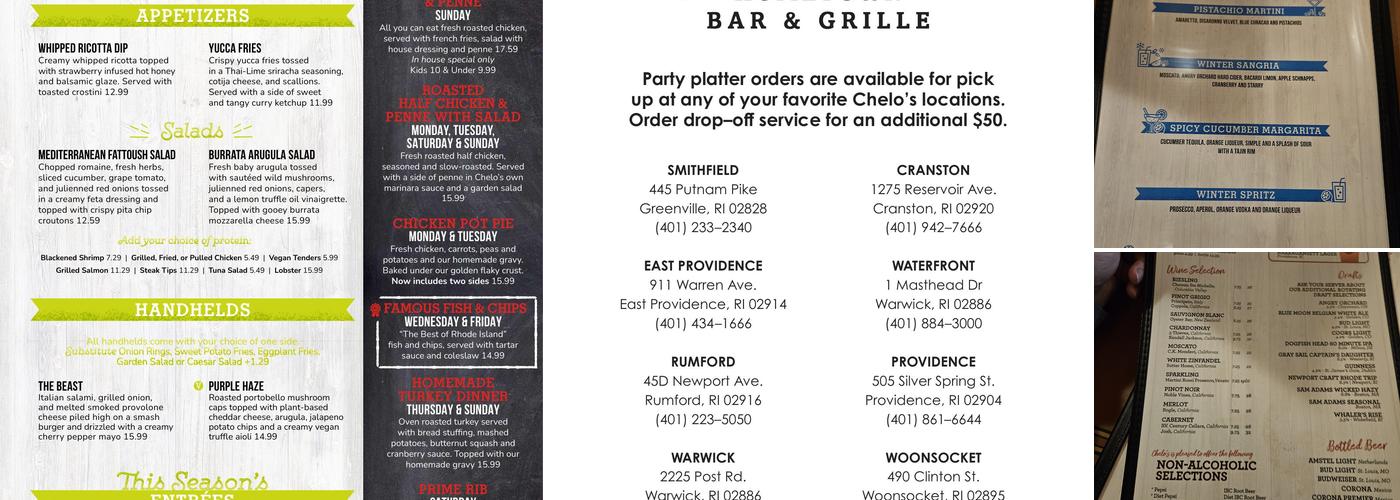 Chelo's Hometown Bar & Grille Menu