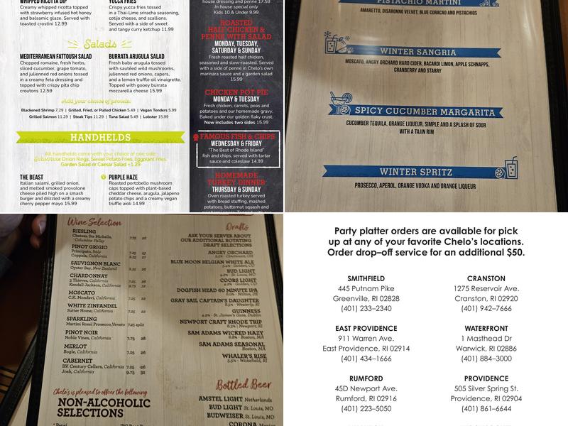 Chelo's Hometown Bar & Grille Menu