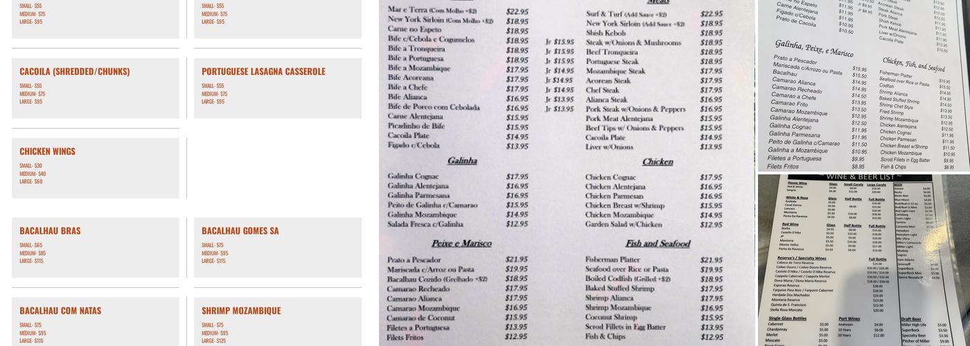 Alianca Restaurant Menu