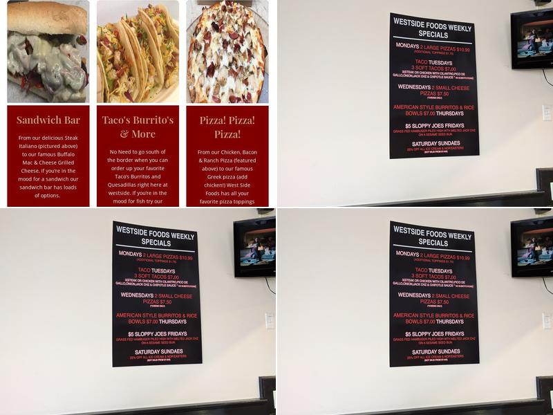 Westside Pizza Menu