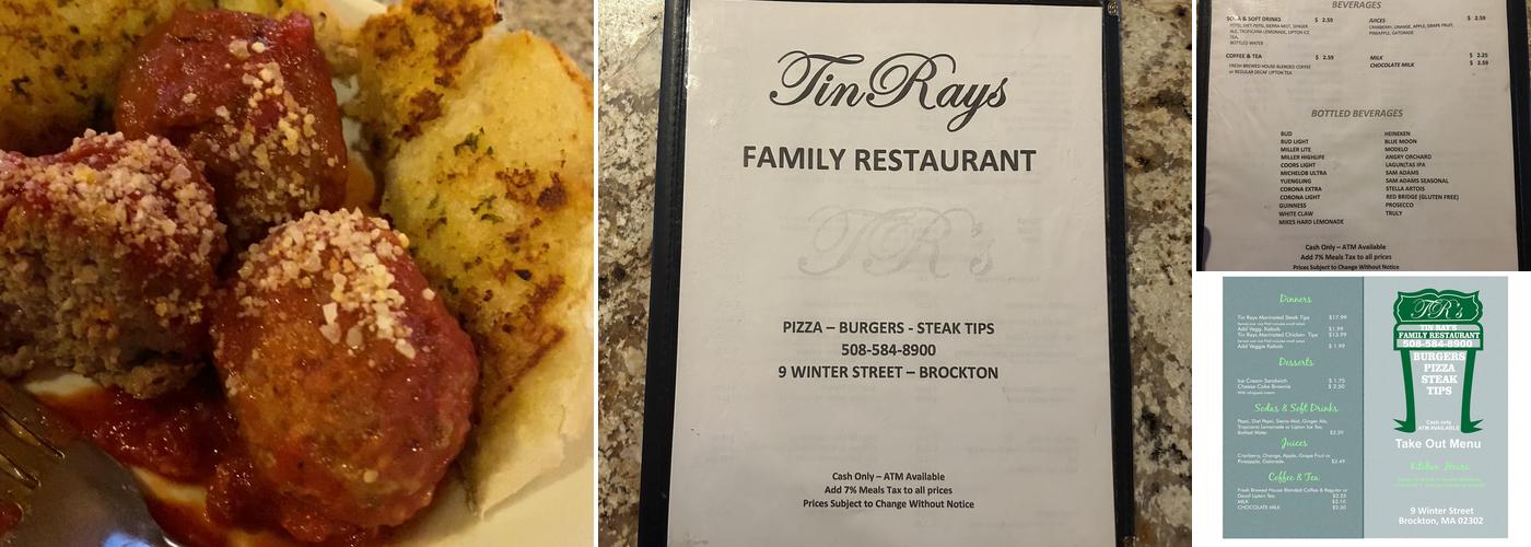 Tinrays Family Restaurant Menu