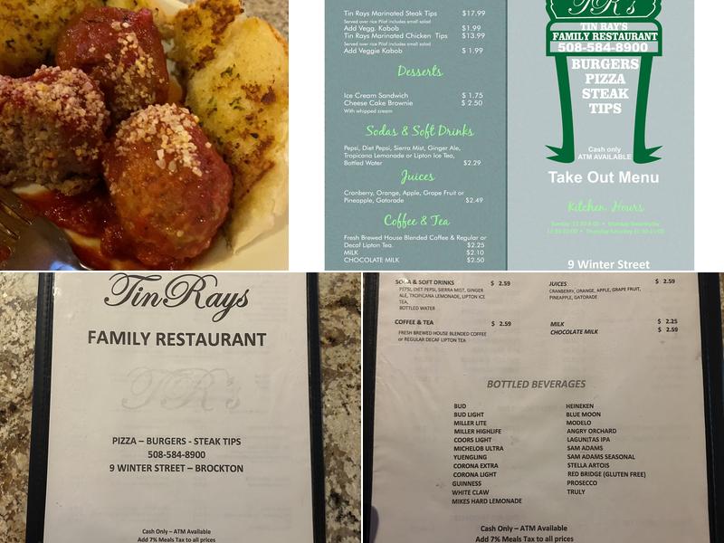 Tinrays Family Restaurant Menu