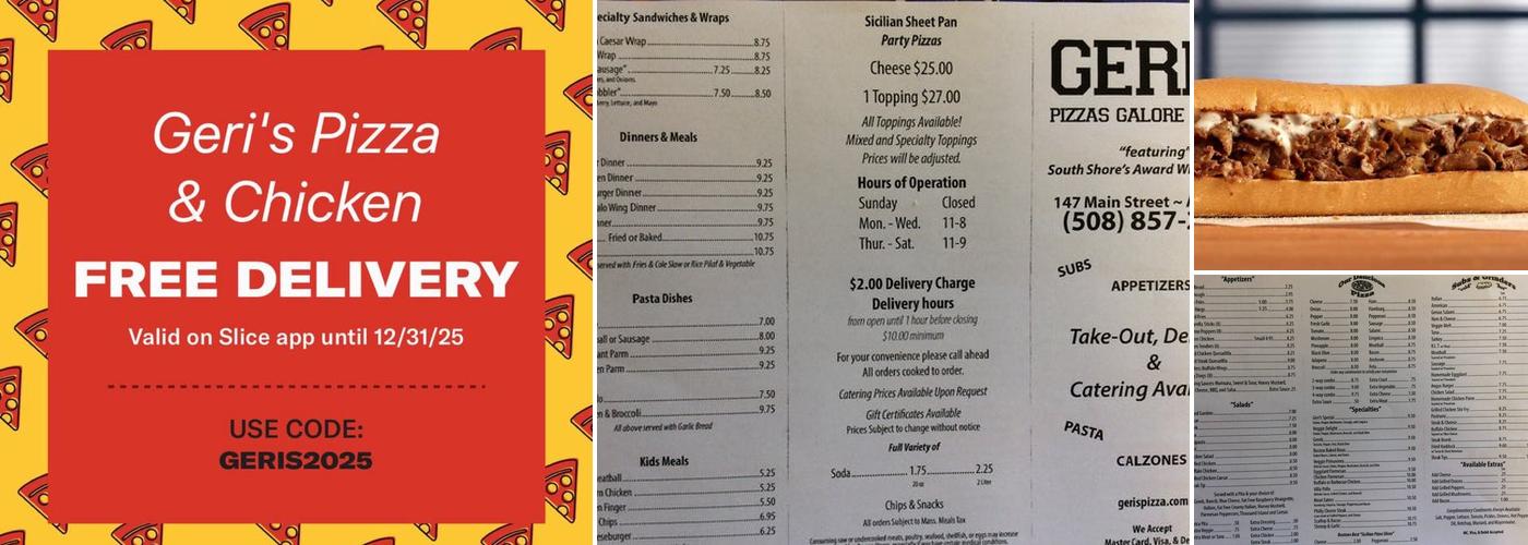 Geri's Pizza Menu