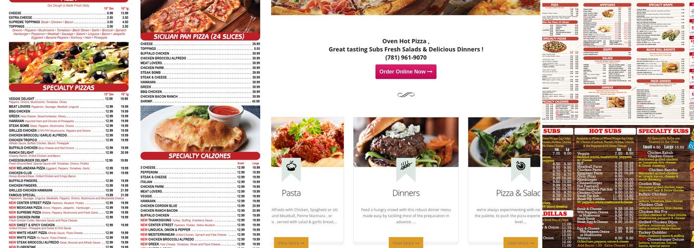 Center St Famous Pizza Menu