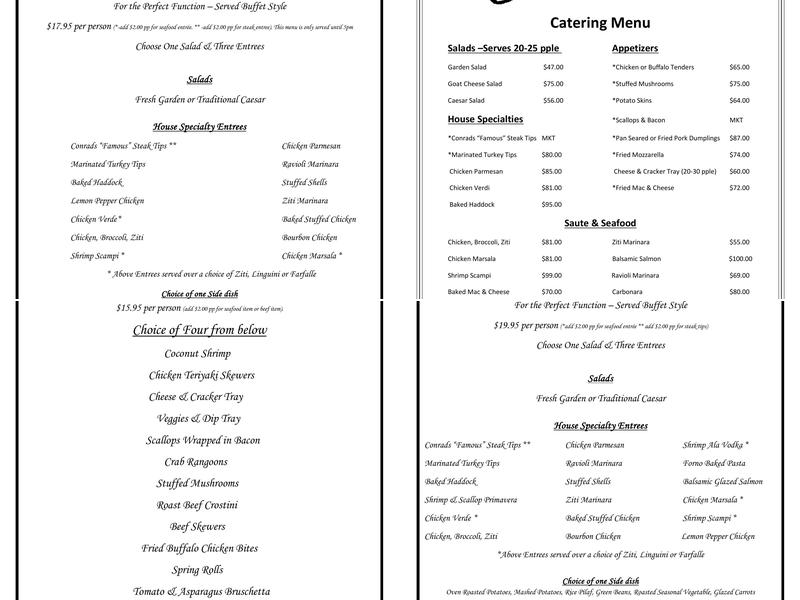 Conrad's Restaurant Menu