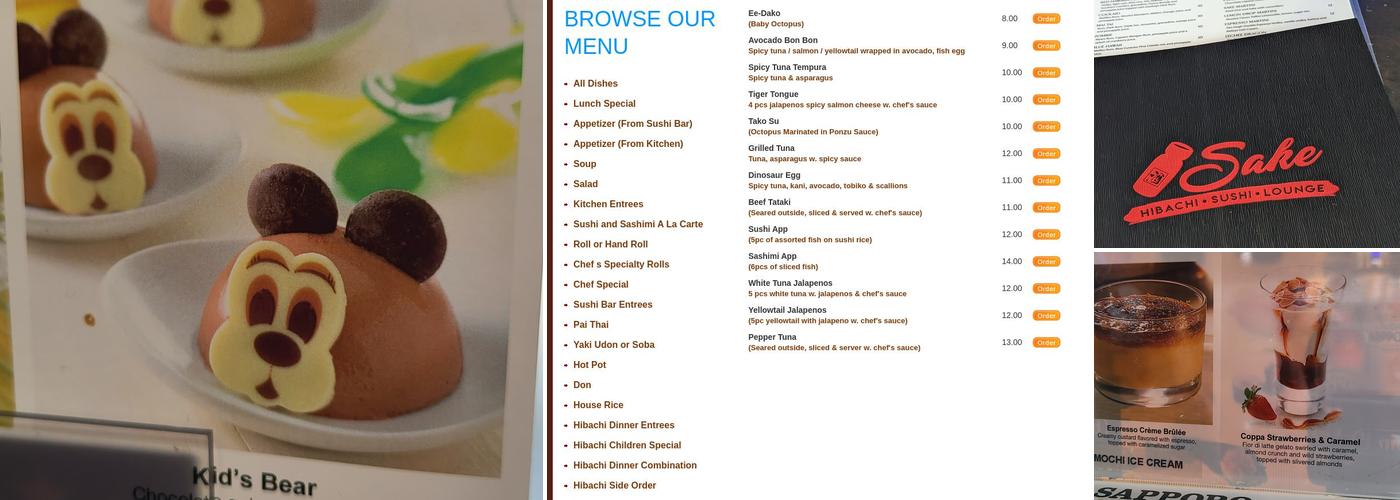Sake Steak House Menu