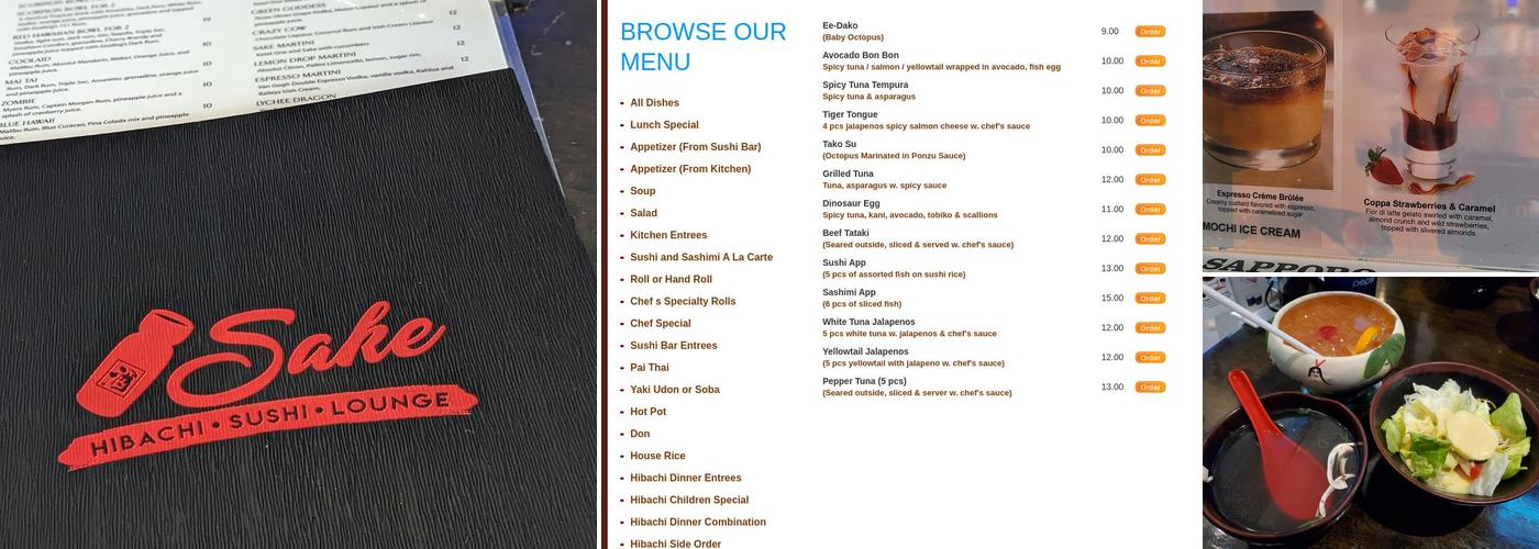 Sake Steak House Menu