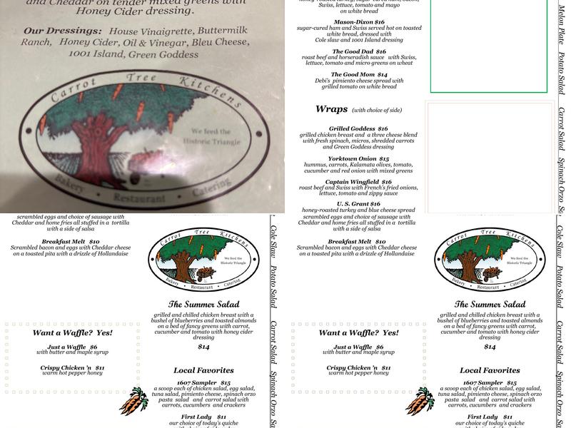Carrot Tree Kitchens Menu