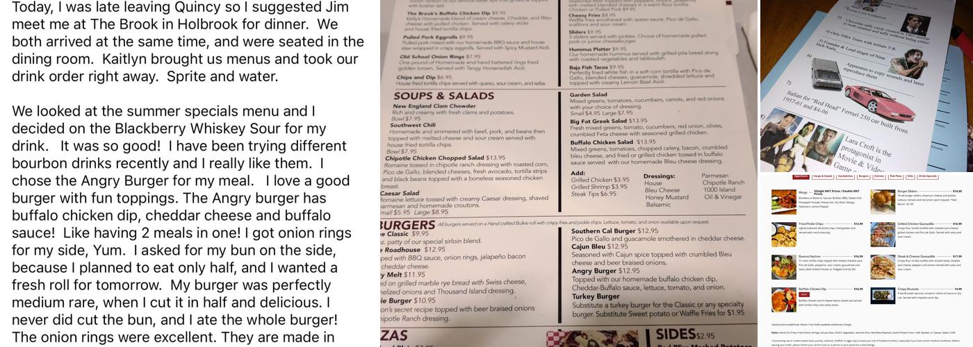 The Brook Kitchen & Tap Menu