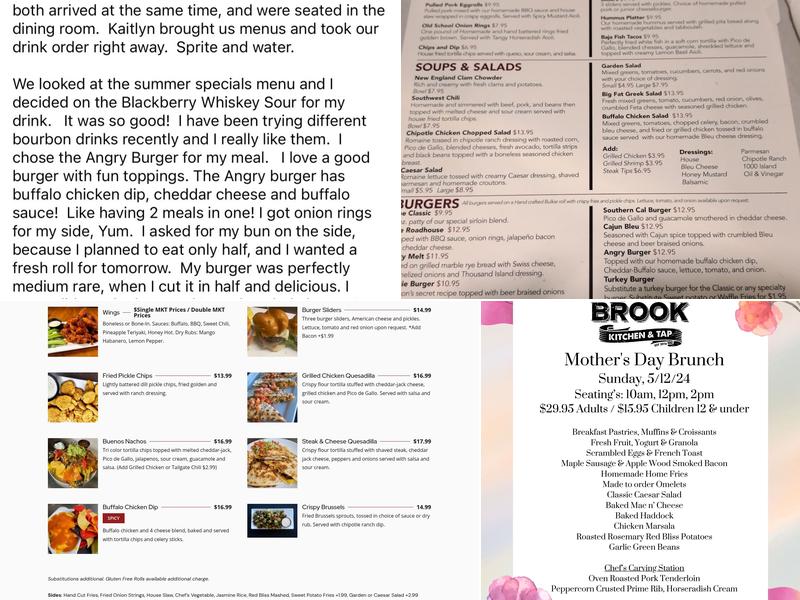 The Brook Kitchen & Tap Menu