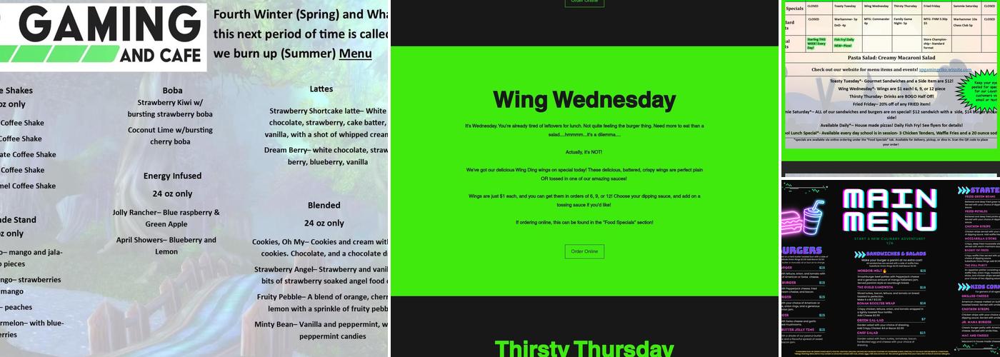 Mana Cafe & Tabletop Gaming Menu