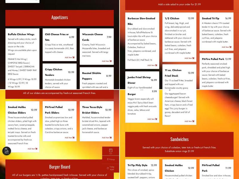 Scoreboard Casino and Restaurant Menu