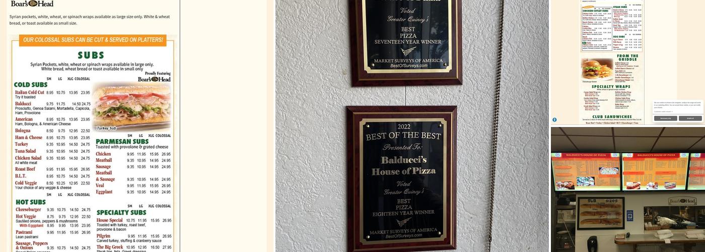 Balducci's House of Pizza Menu