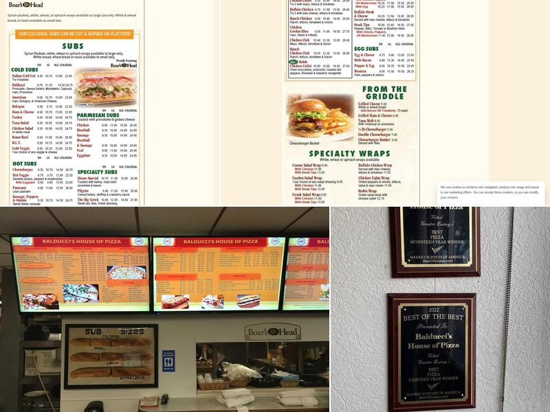 Balducci's House of Pizza Menu