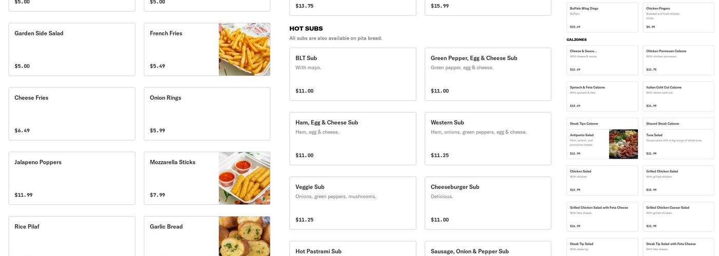 Matteo's Pizza & Subs Menu