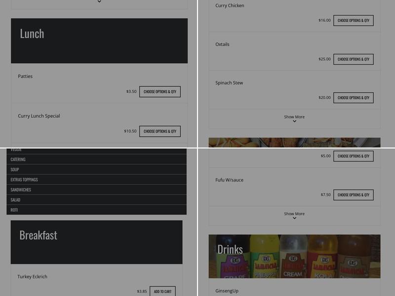 Taste Budds Menu