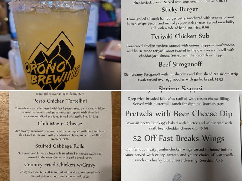 Fast Breaks Restaurant Menu